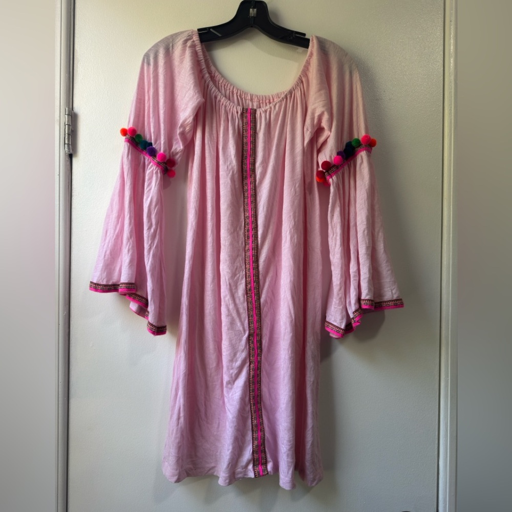 Pitusa Pink Robe with Flowing Bell Sleeves